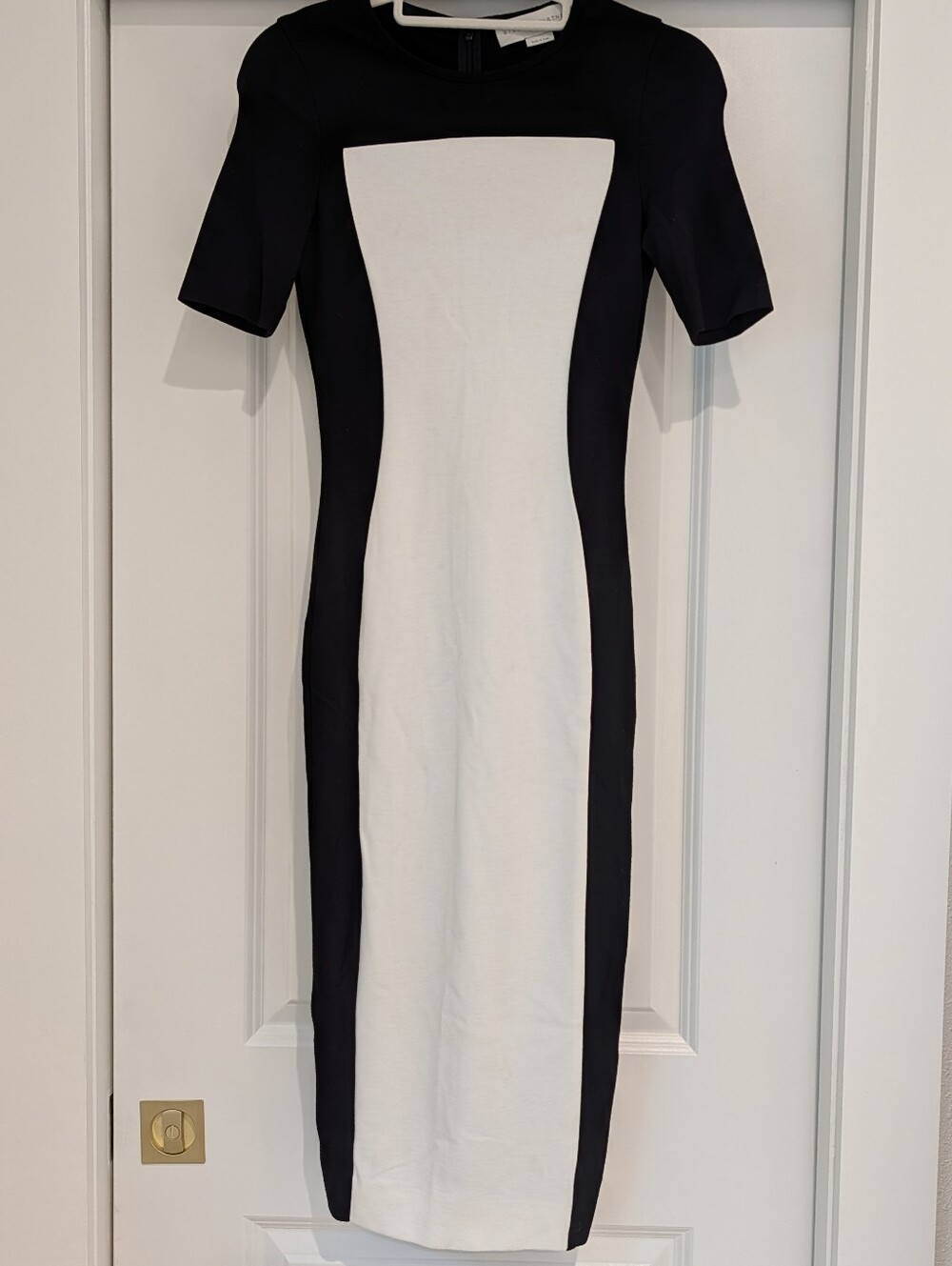 Stella McCartney Illusion Black and White Panel Midi Dress Size EU 38 US 2/4 S